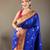 Royal blue color paithani silk blend saree with rich contrast weaving pallu & border and beautiful buttis