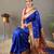 Royal blue color paithani silk blend saree with rich contrast weaving pallu & border and beautiful buttis