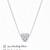 925 Sterling Silver Heart Bead  Pendant Necklace Set ,CZ Heart Pendant Set 