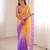 Orange color beautiful fendy satin fabric ethnic ceremonial saree