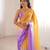 Orange color beautiful fendy satin fabric ethnic ceremonial saree