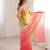 Green color beautiful fendy satin fabric ethnic ceremonial saree