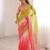 Green color beautiful fendy satin fabric ethnic ceremonial saree