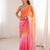 Orange color beautiful fendy satin fabric ethnic ceremonial saree