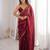 Maroon color beautiful fendy satin fabric ethnic ceremonial saree