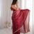 Maroon color beautiful fendy satin fabric ethnic ceremonial saree