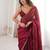 Maroon color beautiful fendy satin fabric ethnic ceremonial saree