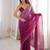 Purple color beautiful fendy satin fabric ethnic ceremonial saree