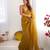 Mustard color nc chiffon chex fabric beautiful designer woven saree with cut dana lace border
