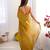Mustard color nc chiffon chex fabric beautiful designer woven saree with cut dana lace border
