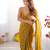 Mustard color nc chiffon chex fabric beautiful designer woven saree with cut dana lace border