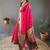 Pink color paithani silk blend saree with rich contrast weaving pallu & border and beautiful buttis