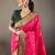 Pink color paithani silk blend saree with rich contrast weaving pallu & border and beautiful buttis