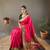 Pink color paithani silk blend saree with rich contrast weaving pallu & border and beautiful buttis