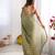Pista color nc chiffon chex fabric beautiful designer woven saree with cut dana lace border