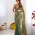 Pista color nc chiffon chex fabric beautiful designer woven saree with cut dana lace border