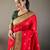 Red color silk blend saree with rich contrast weaving pallu & border and beautiful buttis