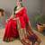Red color silk blend saree with rich contrast weaving pallu & border and beautiful buttis