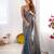 Sky blue color nc chiffon chex fabric beautiful designer woven saree with cut dana lace border