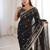 Black color beautiful sequins work heavy partywear saree