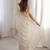 Cream color beautiful sequins work heavy partywear saree