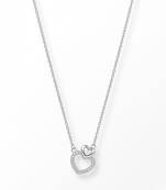 925 Sterling Silver Double Heart  Pendant Necklace Set , CZ Interlocking Heart Pendant Set 