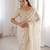 Cream color beautiful sequins work heavy partywear saree