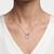 925 Sterling Silver Double Heart  Pendant Necklace Set , CZ Interlocking Heart Pendant Set 