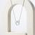 925 Sterling Silver Double Heart  Pendant Necklace Set , CZ Interlocking Heart Pendant Set 