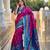 Rani pink art silk blend ikkat and patola weaving concept saree & contrast blouse
