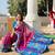 Rani pink art silk blend ikkat and patola weaving concept saree & contrast blouse