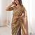 Gold  color beautiful sequins work heavy partywear saree