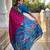 Rani pink art silk blend ikkat and patola weaving concept saree & contrast blouse