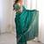 Rama color beautiful sequins work heavy partywear saree