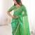 Parrot green color beautiful sequins work heavy partywear saree