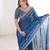 Teal blue color beautiful sequins work heavy partywear saree
