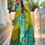 Lemon yellow silk blend ikkat and patola weaving concept saree & contrast blouse