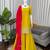 Yellow natural crepe silk sharara suit set with dupatta