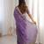 Purple color beautiful sequins work heavy partywear saree
