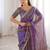 Purple color beautiful sequins work heavy partywear saree