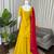 Yellow natural crepe silk sharara suit set with dupatta