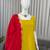 Yellow natural crepe silk sharara suit set with dupatta