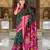 Green silk blend ikkat and patola weaving concept saree & contrast blouse