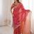 Tamato color beautiful sequins work heavy partywear saree