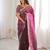 Wine color beautiful sequins work heavy partywear saree