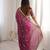 Wine color beautiful sequins work heavy partywear saree