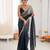 Grey color beautiful fendy satin fabric girlie looks stylish saree