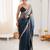 Grey color beautiful fendy satin fabric girlie looks stylish saree