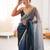 Grey color beautiful fendy satin fabric girlie looks stylish saree