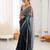 Grey color beautiful fendy satin fabric girlie looks stylish saree